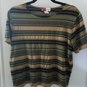 Green striped crop top